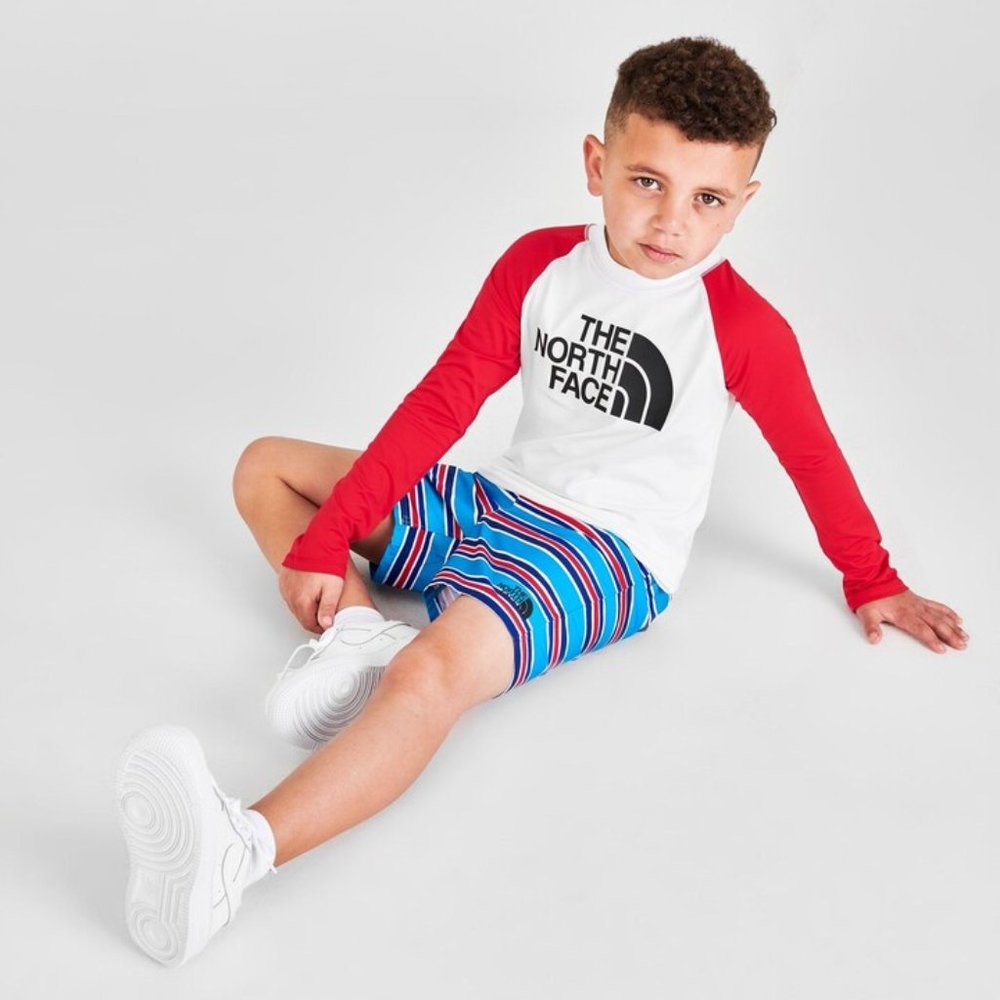 NWT THE NORTH FACE Toddler Little Kid Long-Sleeve Top Shorts Sun Swim Set UPF 50